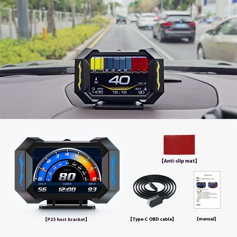 Vehicle HUD Screen Digital Code Gauge Velocity Multi-feature Panel
