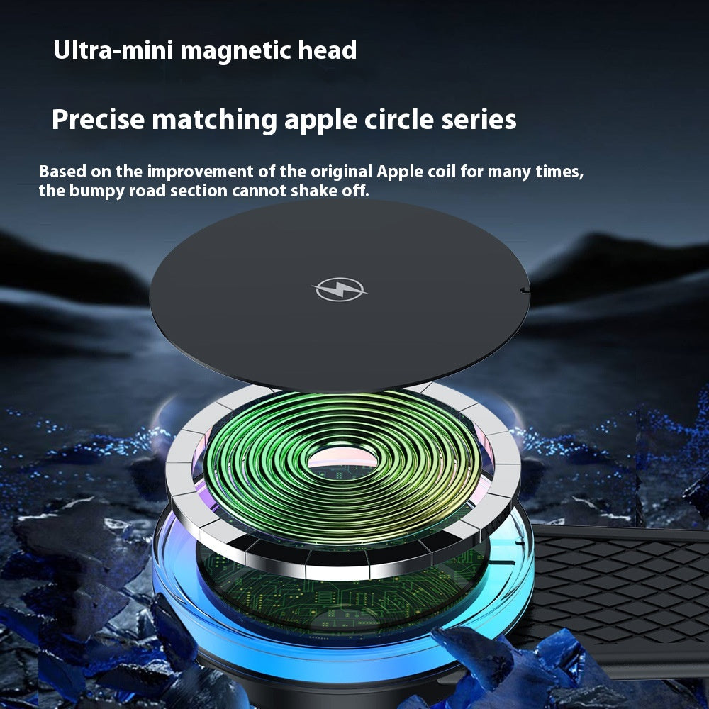 Auto Magnetic Rainbow Illuminated Titanium Car Wireless Charging