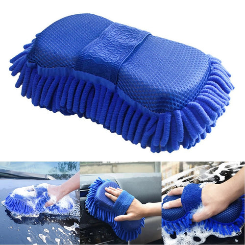1pc Car Wash Glove Microfiber Chenille Car Wash Sponge Care Washing