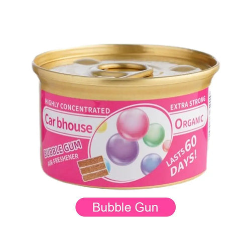 Car Air Freshener Bubble Gum Scent Organic Cans Odor Eliminator