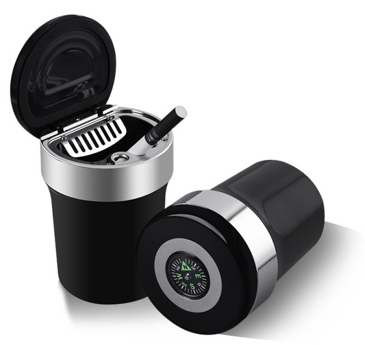 Black Car Compass Led Ashtray