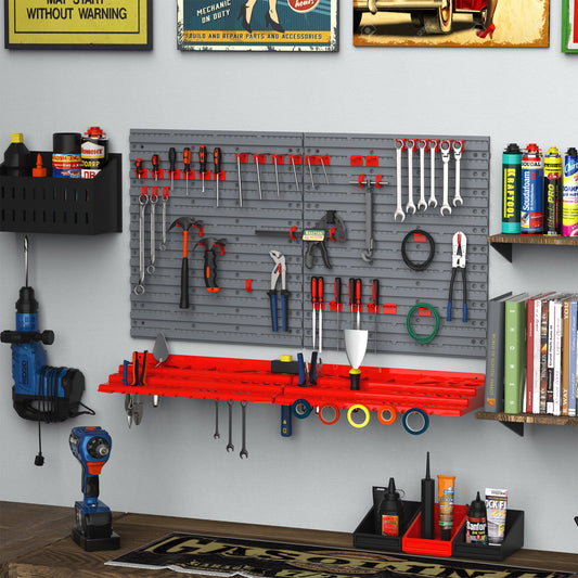 DURHAND 54 Piece Hanging Panel Tool Organization Rack for Garage Wall